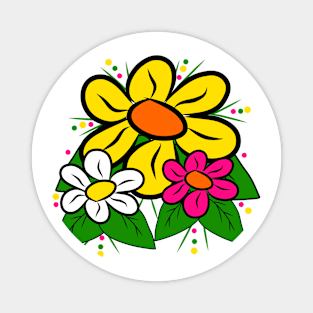 colourful flowermeadow daisy flower tendril daisies Magnet